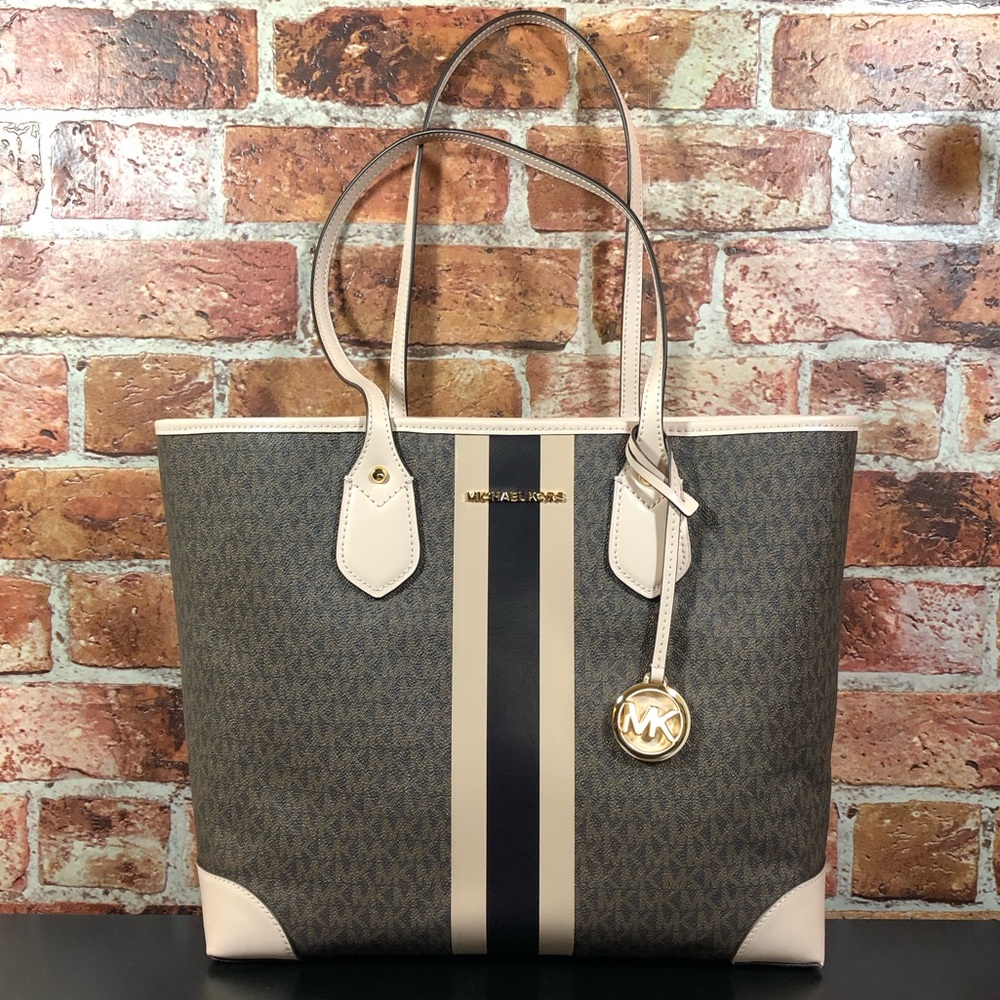 Michael Kors Eva Large Logo Stripe Tote Bag!
